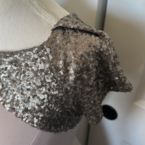 Women’s formal fitted grey sequin dress - Picture 5 of 10